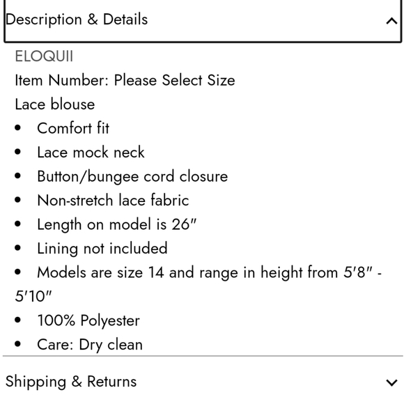 Eloquii Lace Mock Neck Blouse - Picture 11 of 12